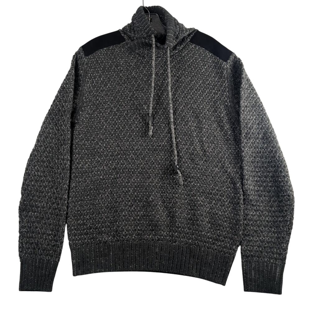 Rue 21 Men's Charcoal Gray Cowl Neck‎ Sweater Small Diamond Pattern Long Sleeve